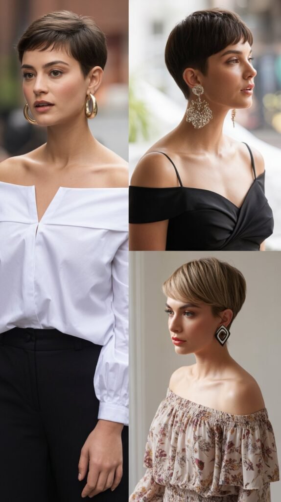 Statement Earrings with Off-Shoulder Tops