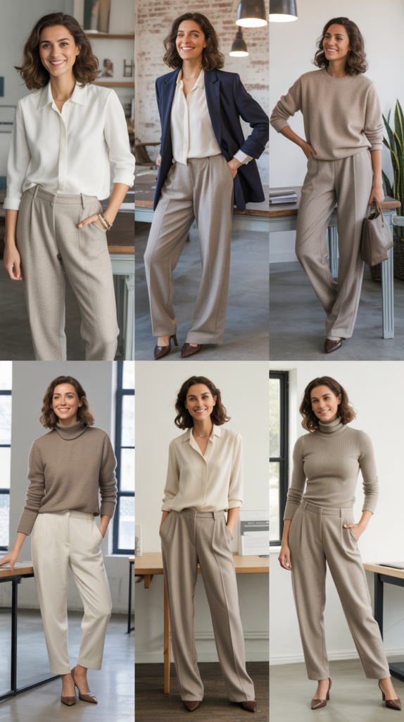 Wool Jogger Pants with Structured Top