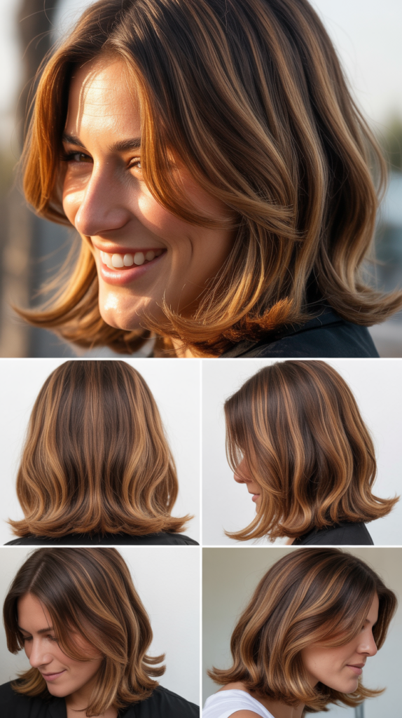 Caramel Highlights on Medium Brown Hair