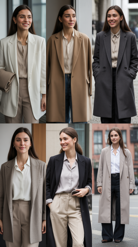  Layered Neutrals with Statement Coat