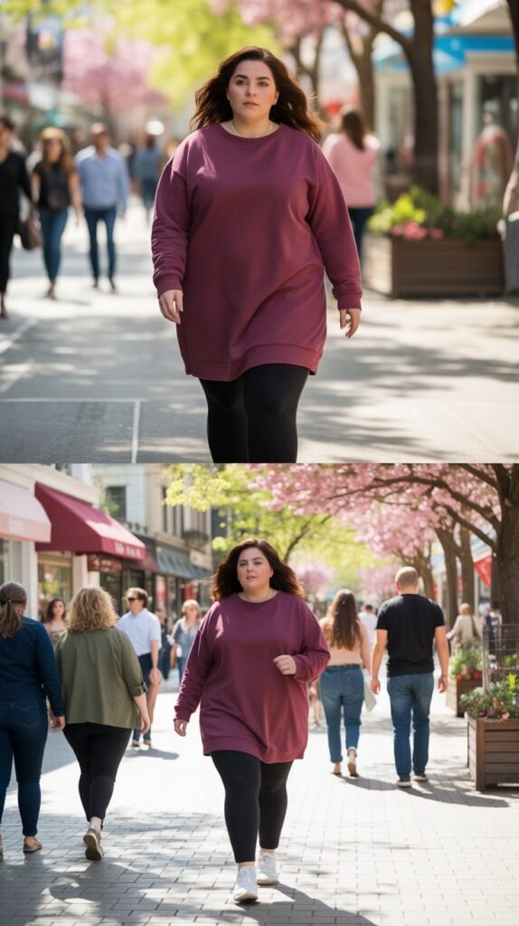 Sweatshirt Dress with Leggings