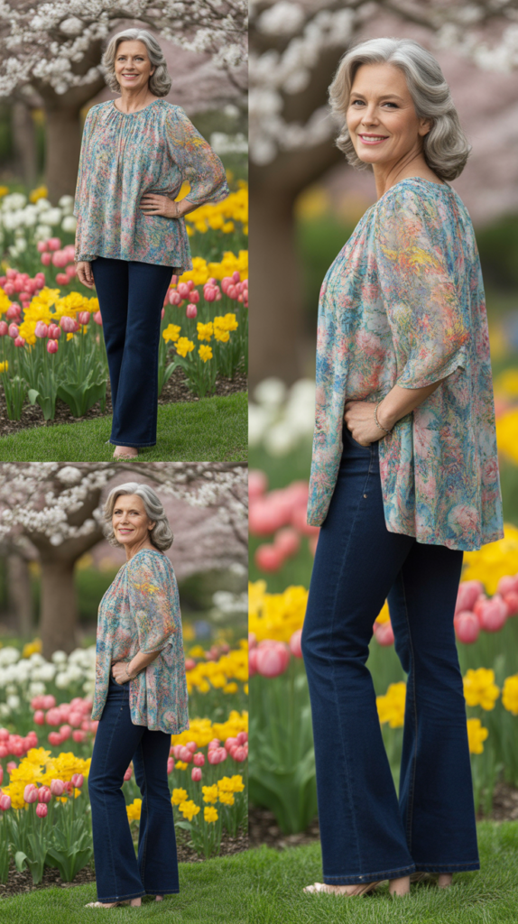 Floral Tunic with Dark Jeans