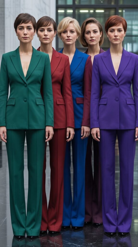Monochromatic Pantsuits in Bold Colors