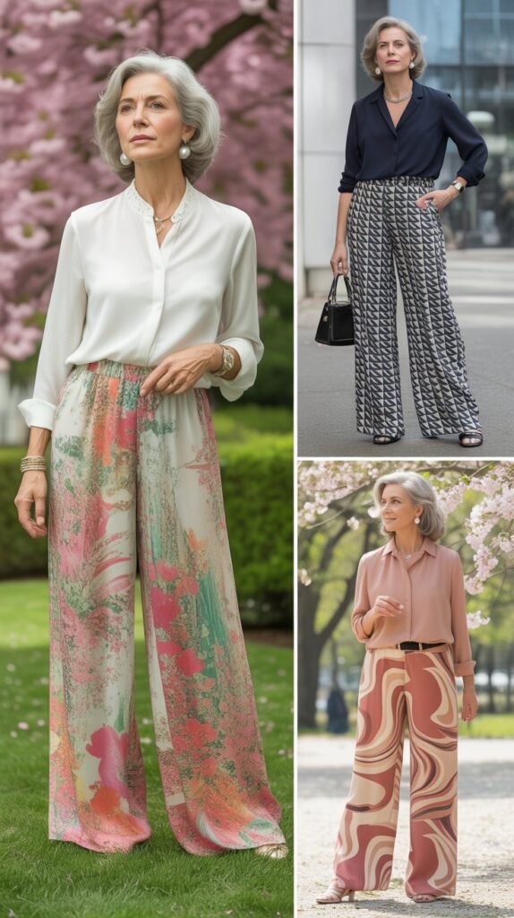 Printed Palazzo Pants with Solid Top