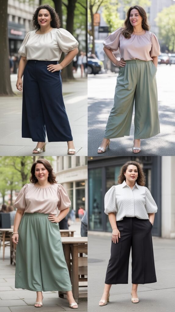 Culottes with Puff Sleeve Top