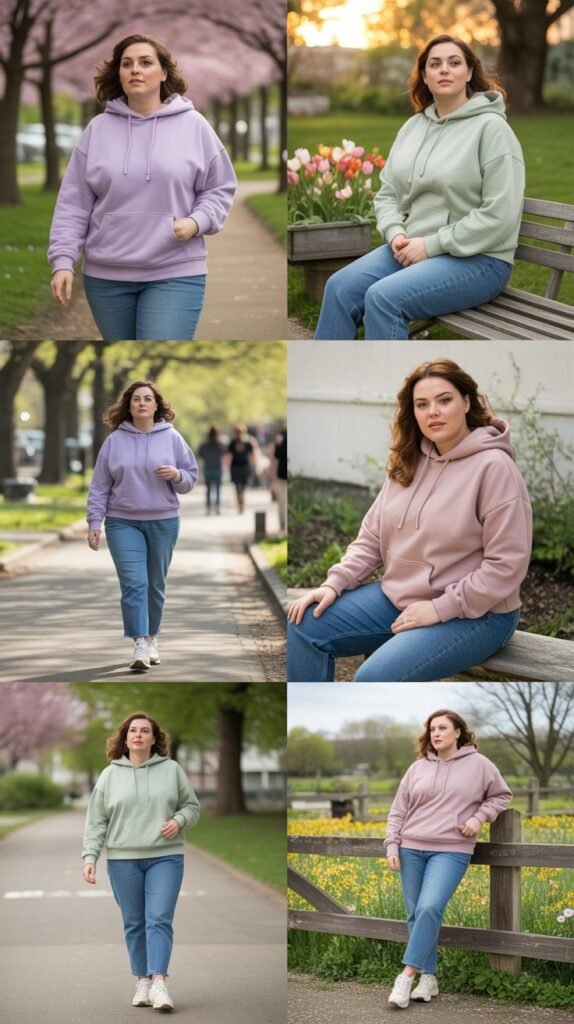 Pastel Hoodie with Jeans