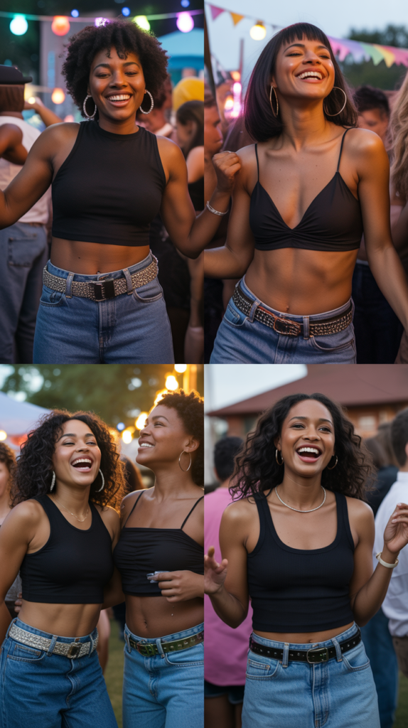 Low-Rise Jeans With Bedazzled Belts