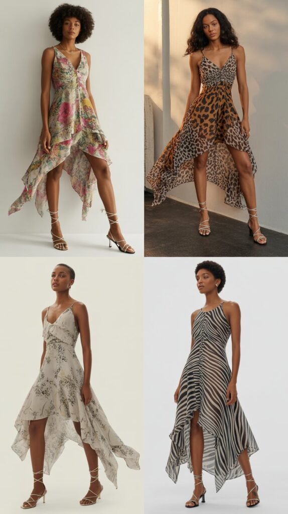  Handkerchief Hem Dress