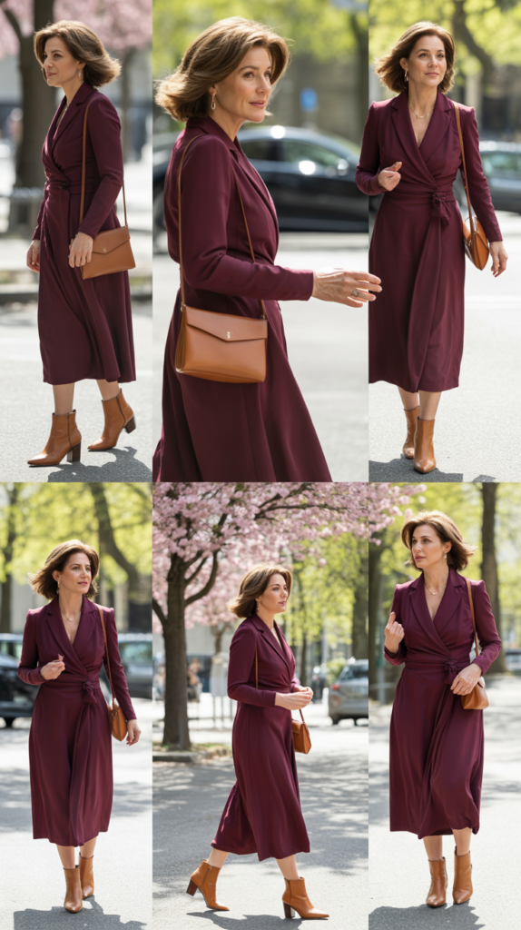 Wrap Dress with Ankle Boots