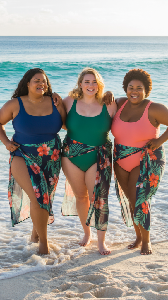 The Classic One-Piece Swimsuit with Sarong Wrap