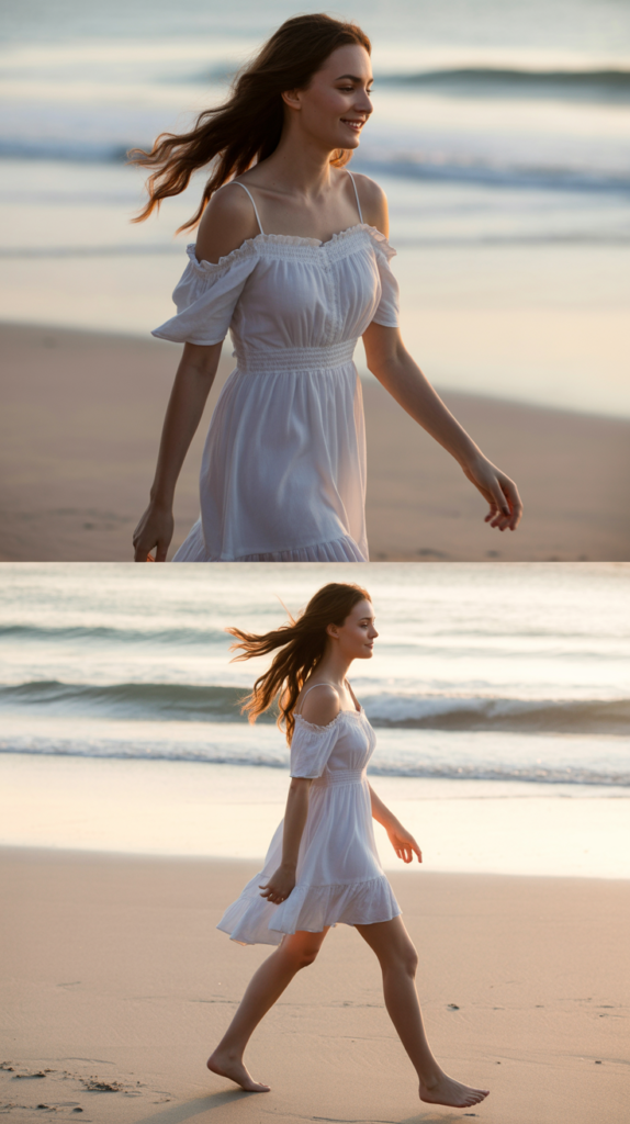 Off-Shoulder Sundress with Sandals