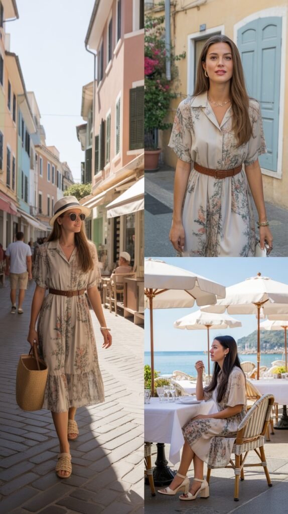 Floral Shirt Dress with Belt