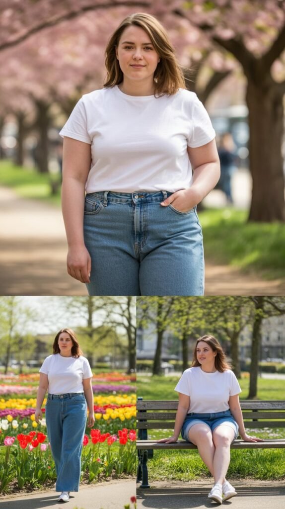 Classic White Tee and Denim Combo