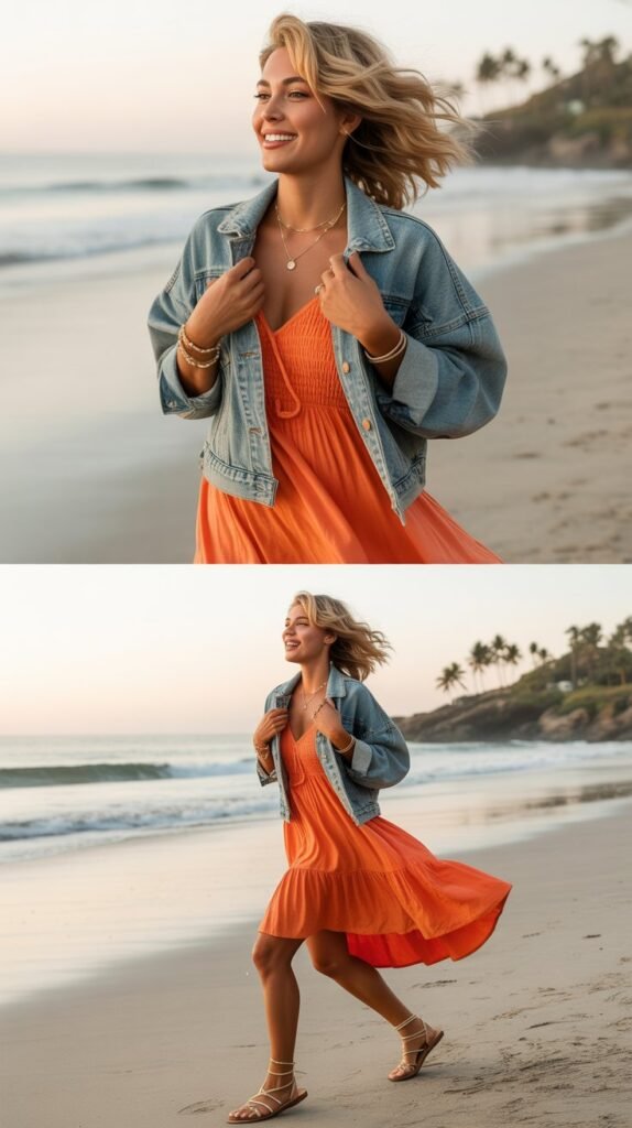  Indigo Blue Embroidered Maxi with Coin Necklace