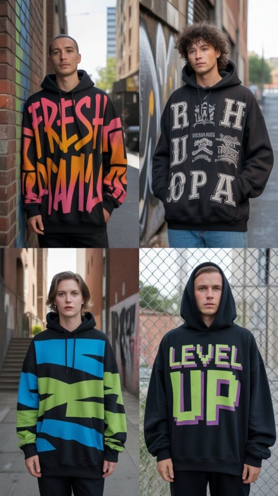 Graphic Hoodies with Bold Text
