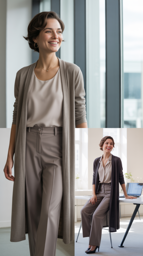 Long Cardigan Over Matching Set