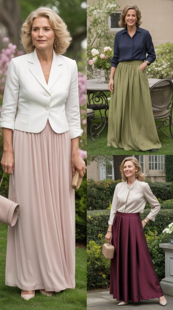 The Flowing Maxi Skirt with Structured Top