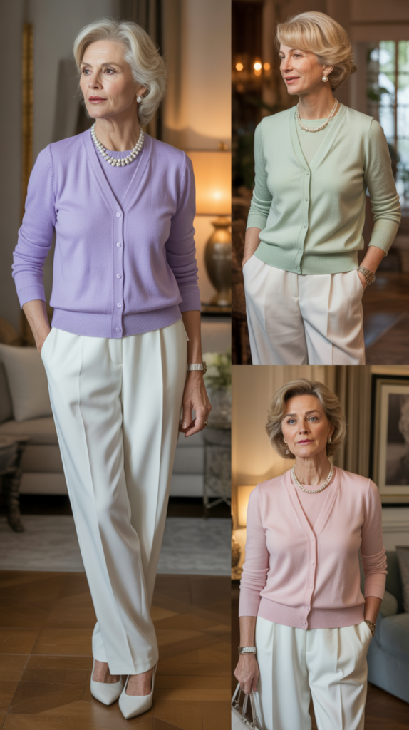  Cashmere Sweater Set in Pastel Tones