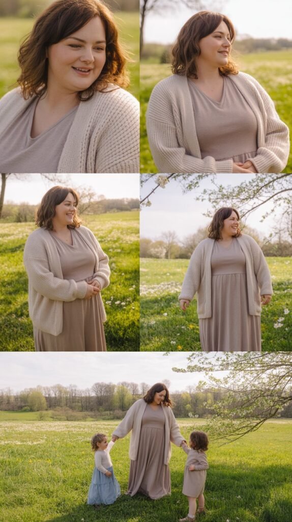 Soft Knit Cardigans Over Simple Jersey Dresses