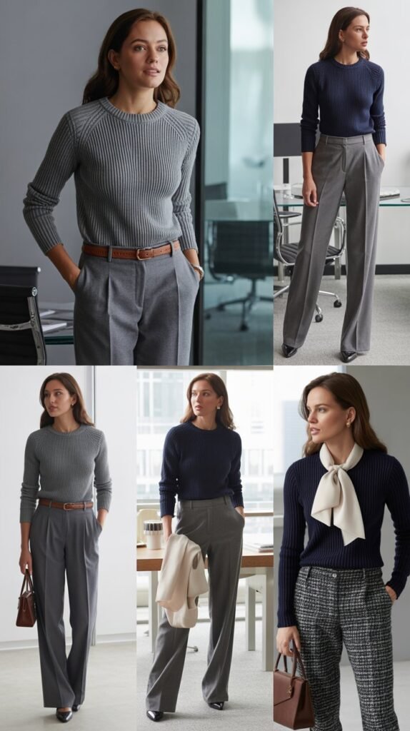 Monochromatic Sweater and Trouser Set