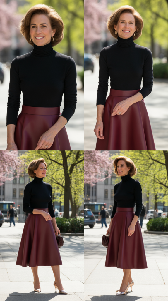Turtleneck with A-Line Skirt