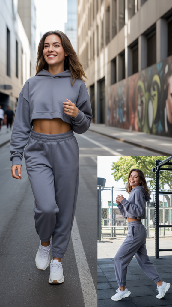 Crop Hoodie With High-Waisted Joggers