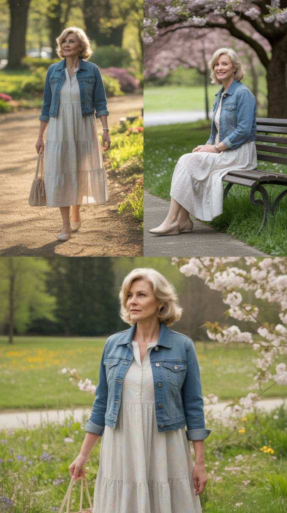 Cotton Sundress with Jean Jacket