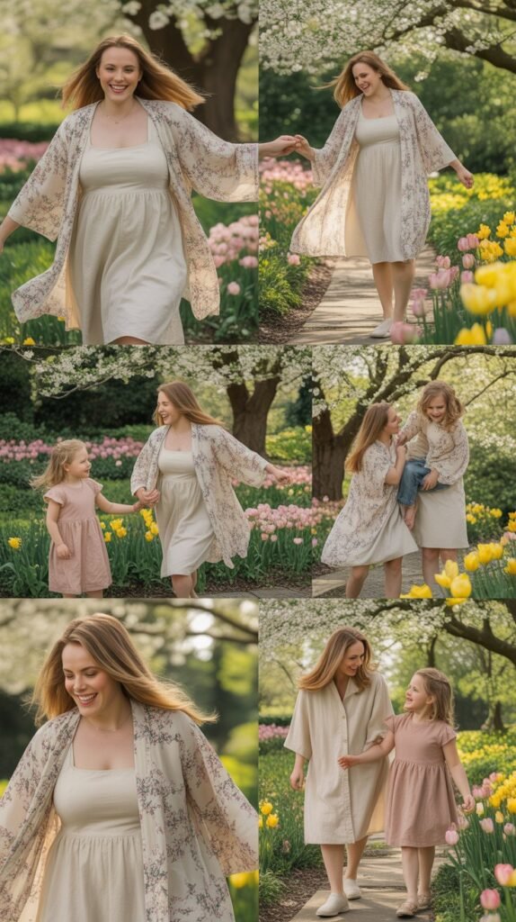  Printed Kimono Jackets Over Simple Sundresses