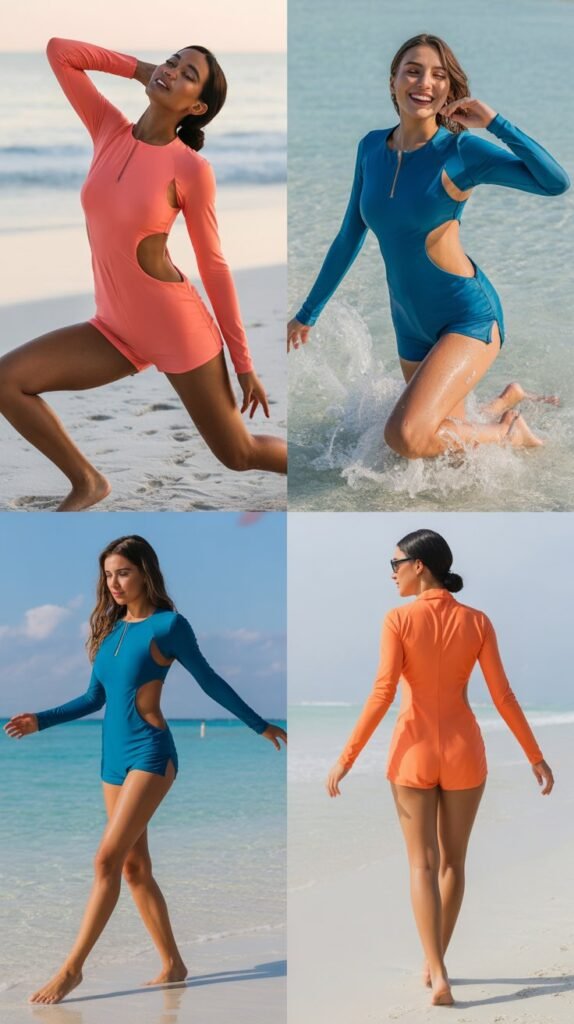 Long-Sleeved Swim Romper