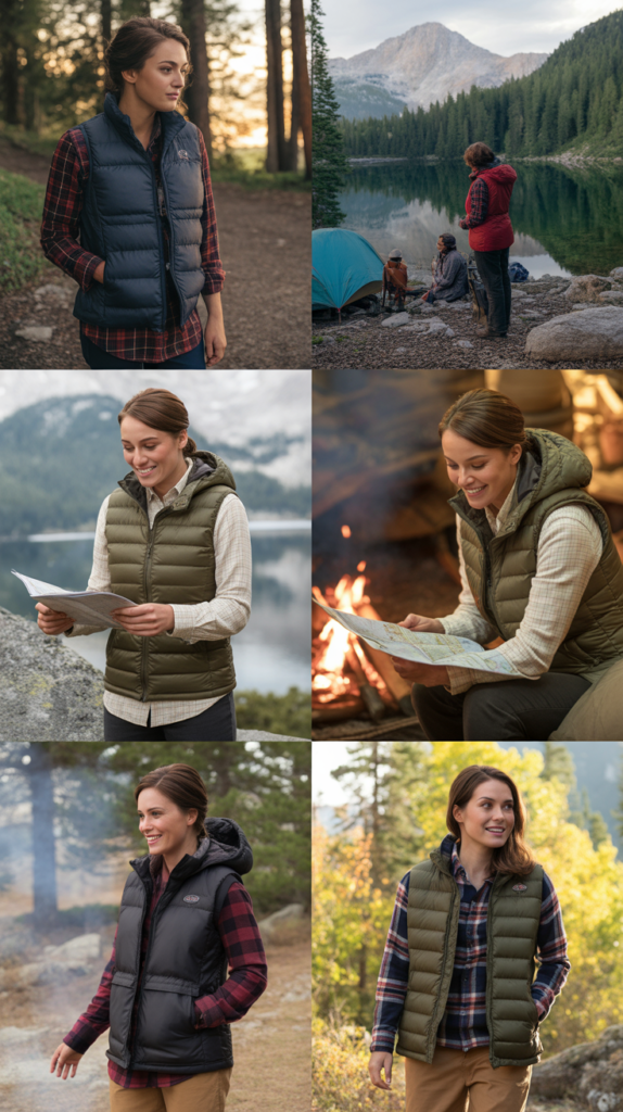 Puffer Vest Over Flannel