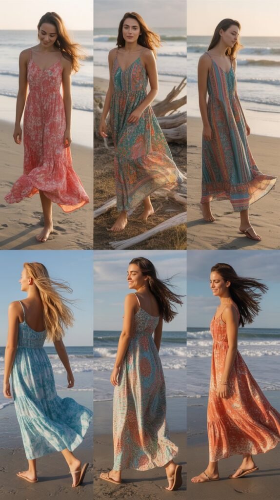 Flowy Maxi Dress with Sandals