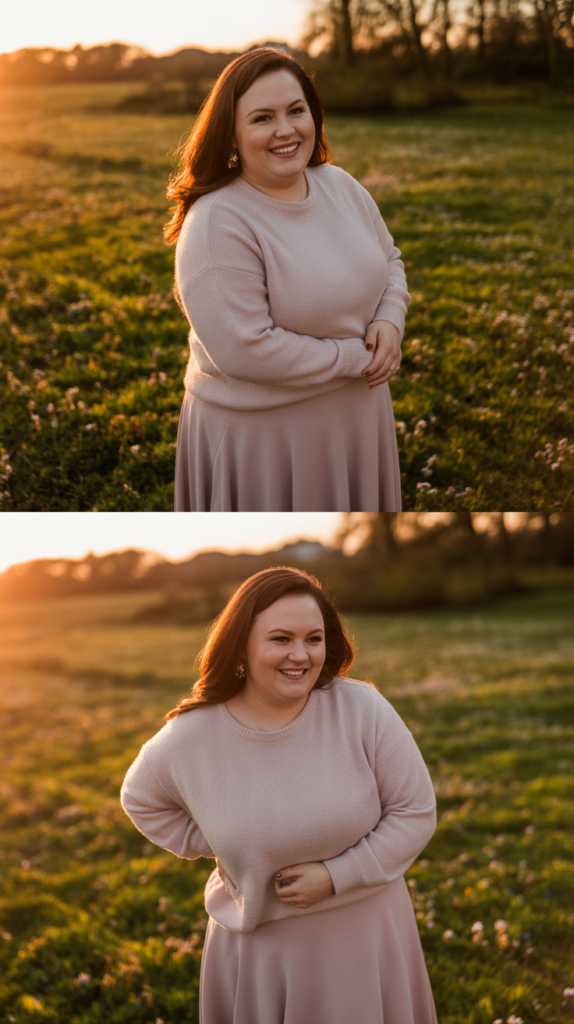  Lightweight Sweater with Midi Skirt