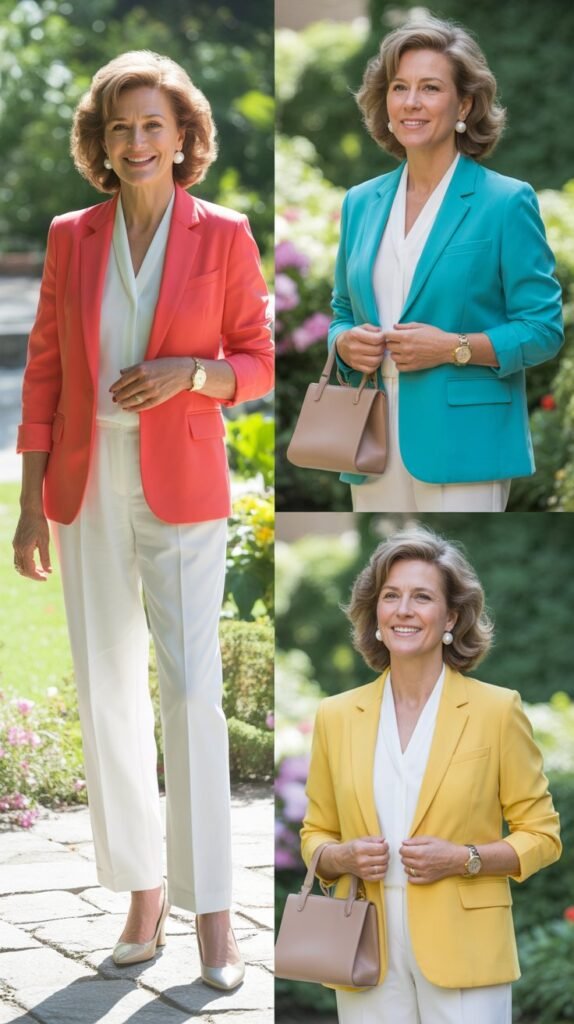  Colorful Blazer with White Base