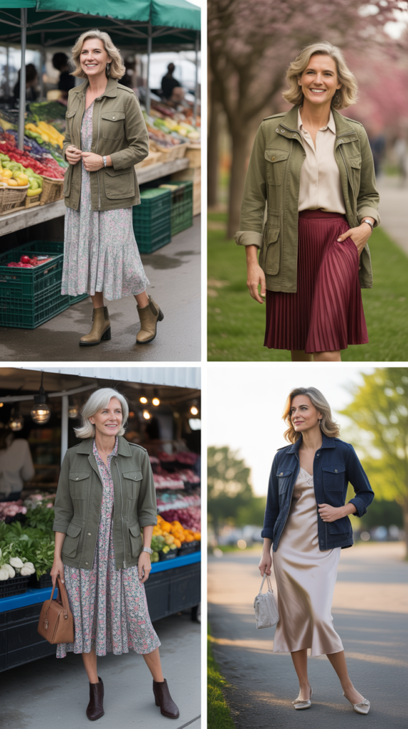 Utility Jacket with Feminine Pieces