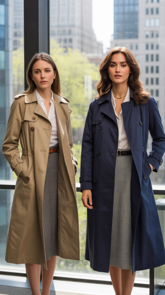 Lightweight Trench Coat Over Dress