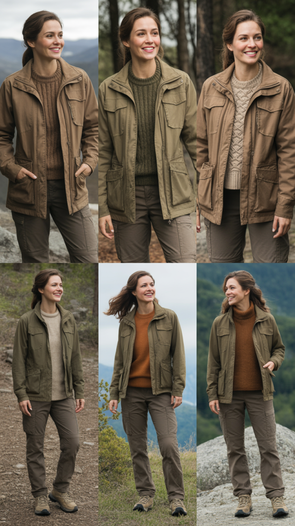 Utility Jacket Over Sweater