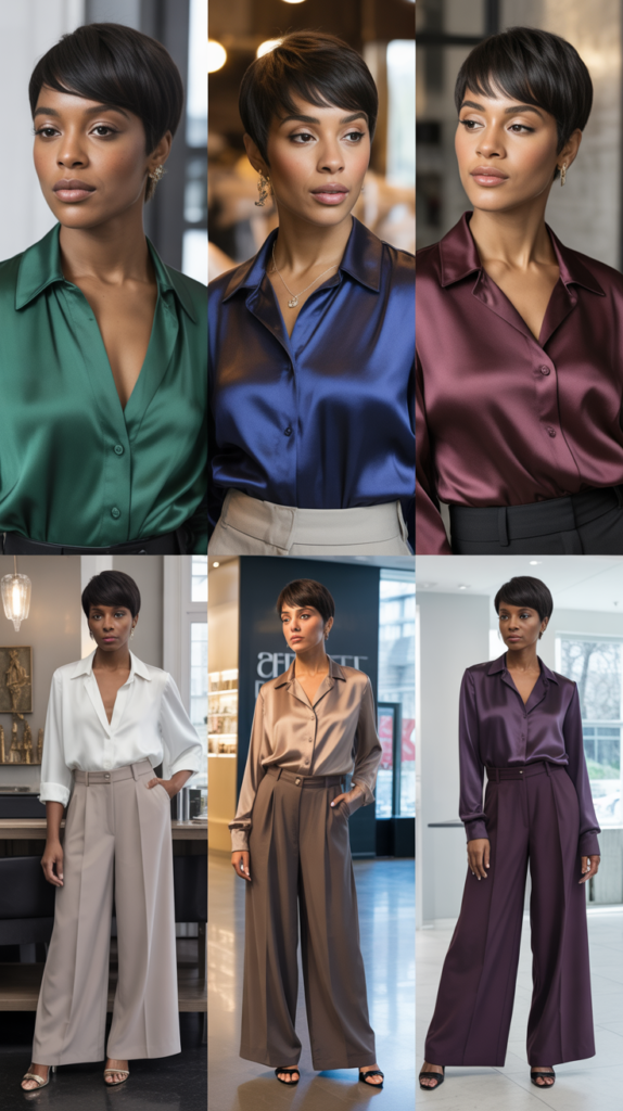 Silk Blouse with Culottes