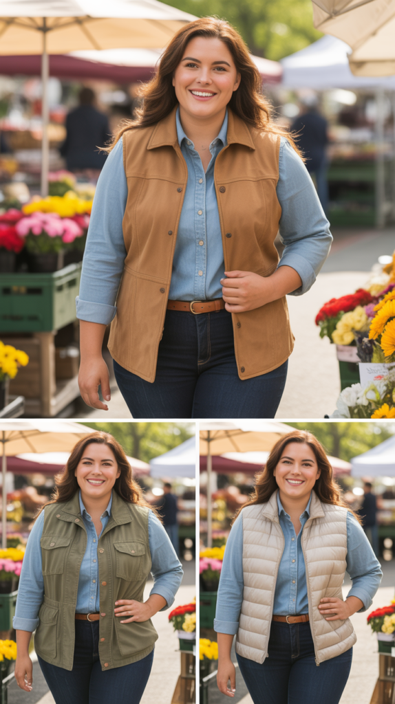 Jeans With Chambray Shirt And Vest