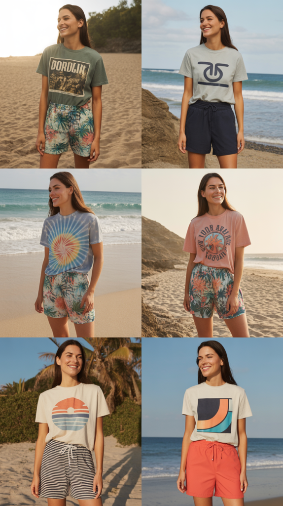  Graphic Tee and Boardshorts