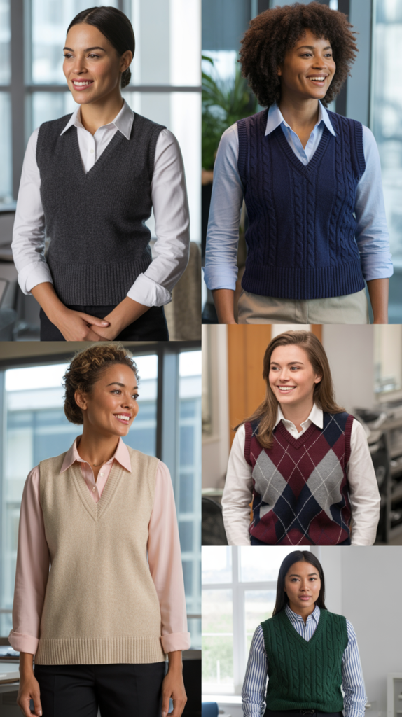 Sweater Vest with Collared Shirt