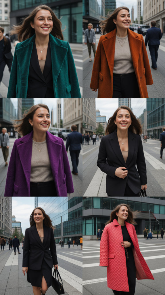 Statement Coat Over Simple Base