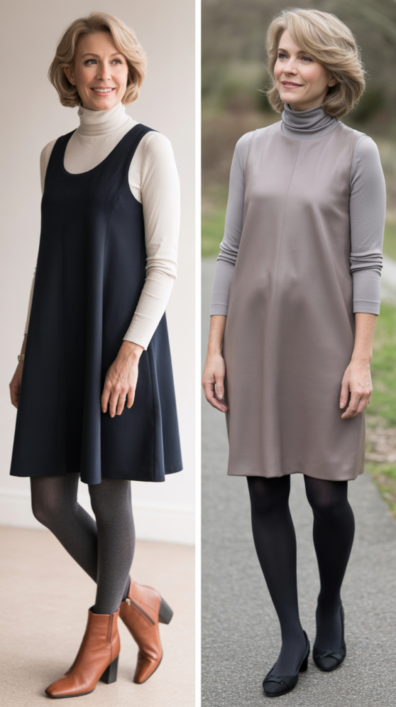 Turtleneck Under Sleeveless Dress