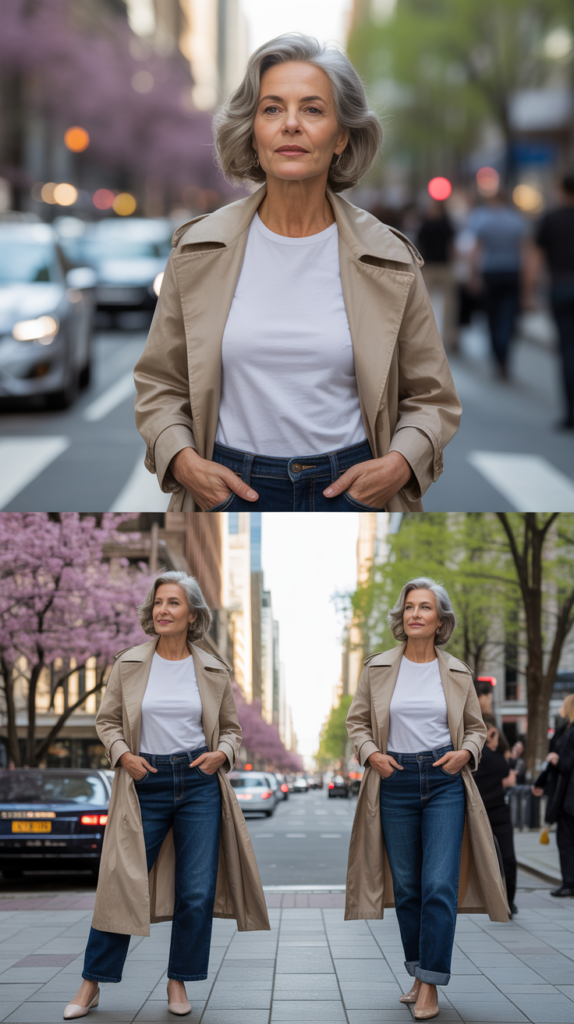 Chambray Shirt Dress with Neutral Belt