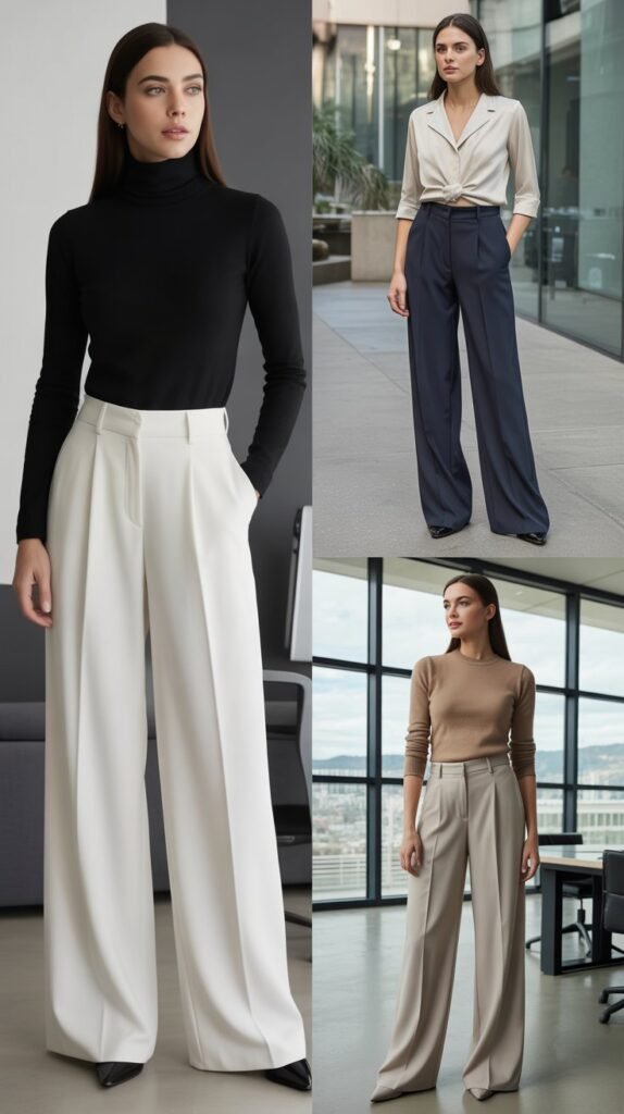 Wide-Leg Trousers with Fitted Top