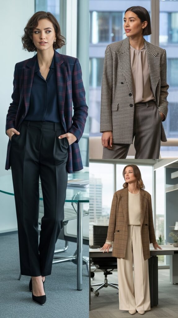 Plaid Blazer with Solid Separates