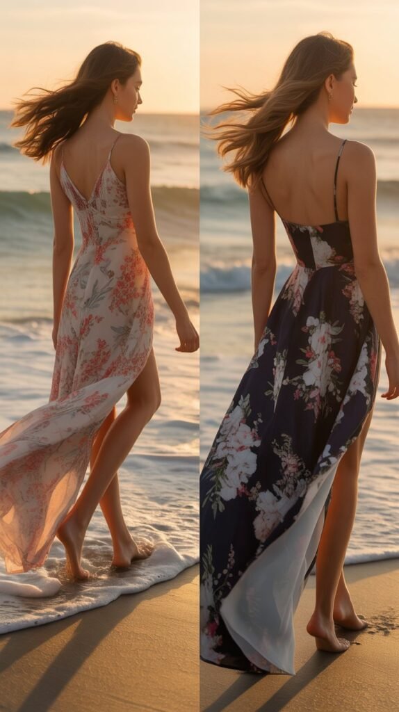  High-Low Hem Floral Dress