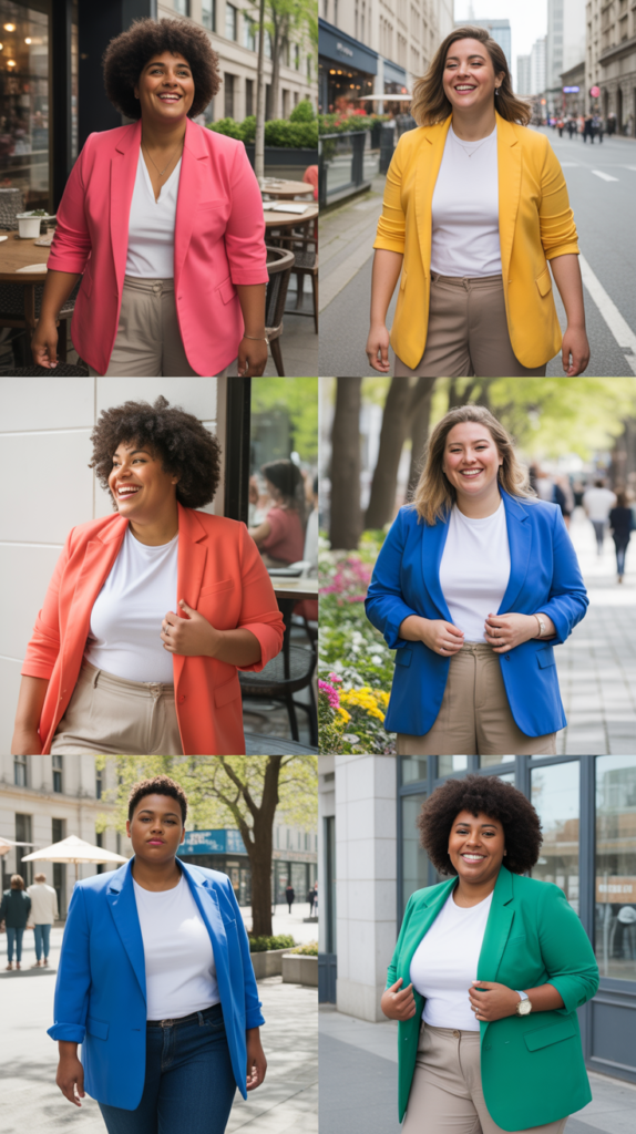 Colorful Blazer with Neutral Basics