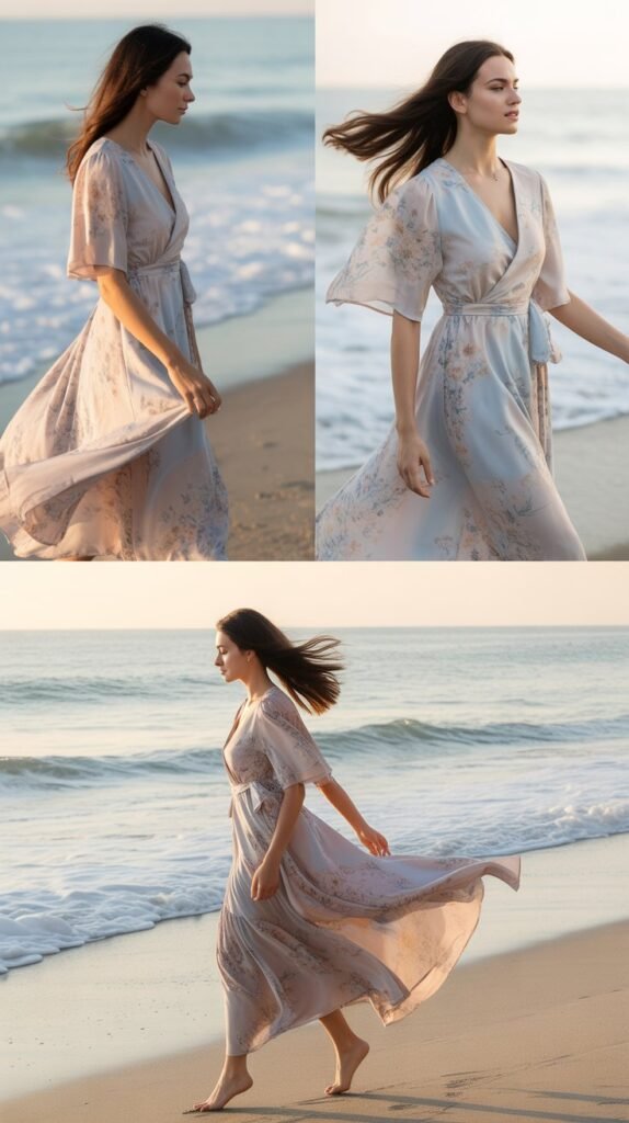 Pastel Floral Wrap Dress