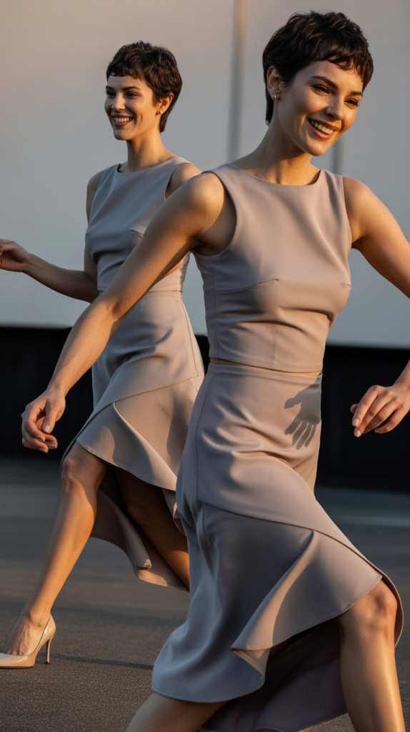 The Asymmetric Hemline and Fitted Top