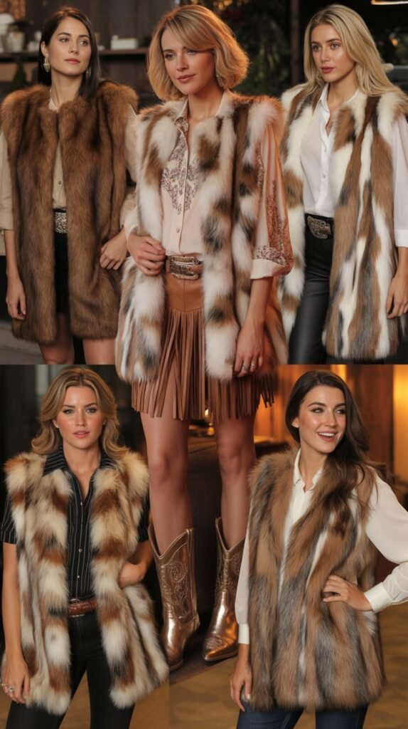 Faux Fur Vest For Glamorous Western Look